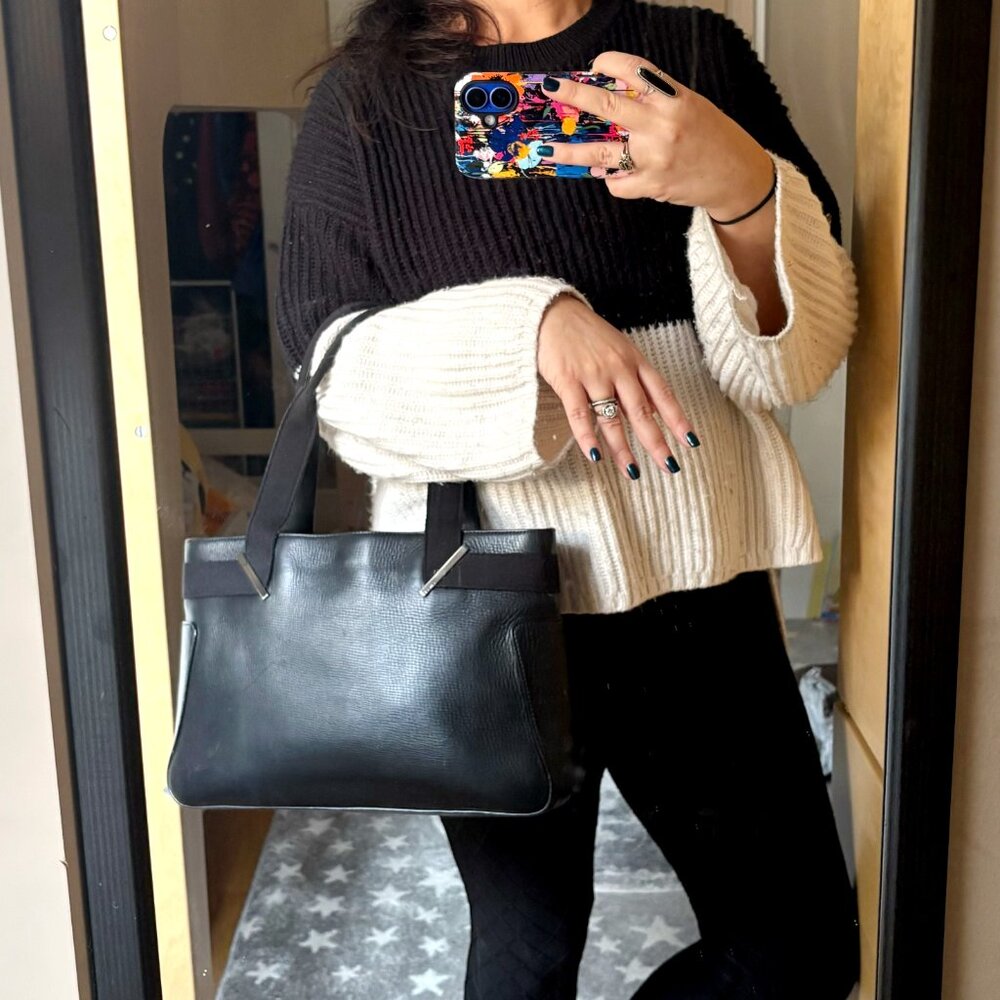 90s Vintage Tom Ford Era Gucci Leather Web Tote - Picture 3 of 14